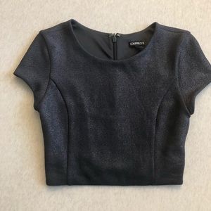 Express Sparkle Cap Sleeve Crop Top